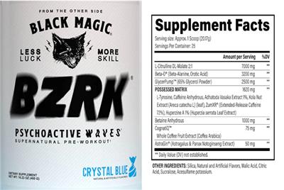 BZRK Crystal Blue label
