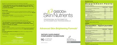 Advanced Skin Brightening Formula label