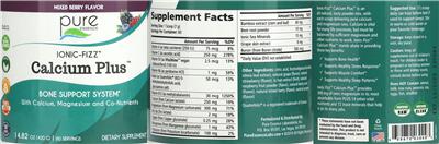 Calcium Plus Mixed Berry Flavor label