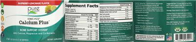 Calcium Plus Raspberry-Lemonade Flavor label