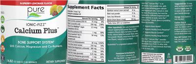 Calcium Plus Raspberry-Lemonade Flavor label