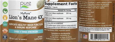 Lion's Mane 4X label