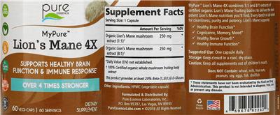 Lion's Mane 4X label