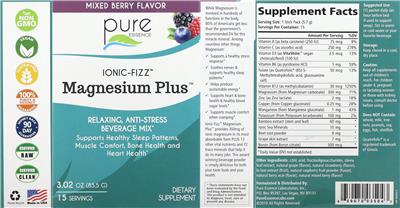 Magnesium Plus Mixed Berry Flavor label