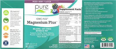 Magnesium Plus Mixed Berry Flavor label