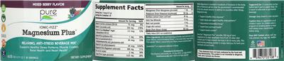 Magnesium Plus Mixed Berry Flavor label