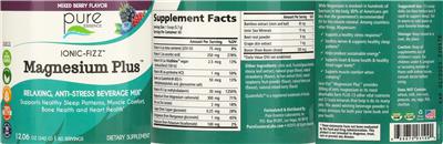 Magnesium Plus Mixed Berry Flavor label
