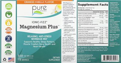 Magnesium Plus Orange-Vanilla Flavor label