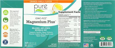 Magnesium Plus Orange-Vanilla Flavor label