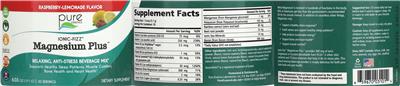Magnesium Plus Raspberry-Lemonade Flavor label