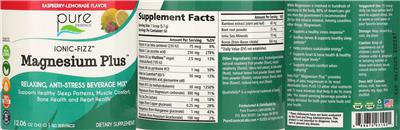 Magnesium Plus Raspberry-Lemonade Flavor label