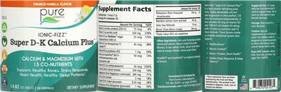 Super D-K Calcium Plus Orange-Vanilla Flavor label