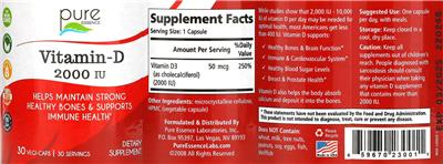 Vitamin-D 2000 IU label