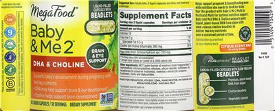 Baby & Me 2 Prenatal DHA & Choline label