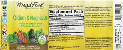 Calcium & Magnesium label