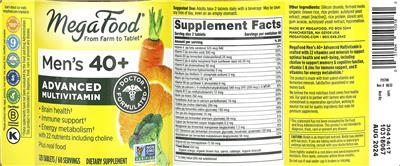 Men's 40+ Advanced Multivitamin label