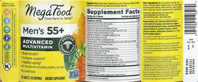 Men's 55+ Advanced Multivitamin label
