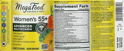 Women's 55+ Advanced Multivitamin label