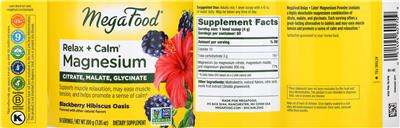Relax + Calm Magnesium Blackberry Hibiscus Oasis label