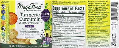 Turmeric Curcumin Extra Strength Joint label