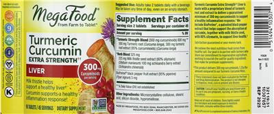 Turmeric Curcumin Extra Strength Liver label