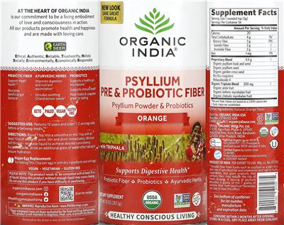 Psyllium Pre & Probiotic Fiber Orange label