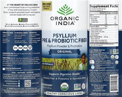 Psyllium Pre & Probiotic Fiber Original label