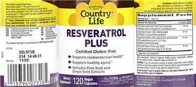 Resveratrol Plus label