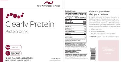 Clearly Protein Fruit Punch label