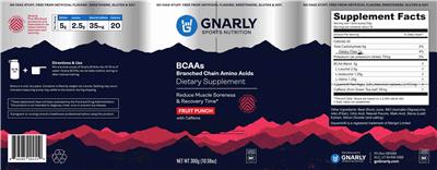 BCAAs with Caffeine Fruit Punch label