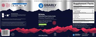 BCAAs with Caffeine Lemon Lime label