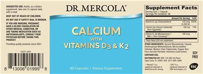 Calcium with Vitamins D3 & K2 label