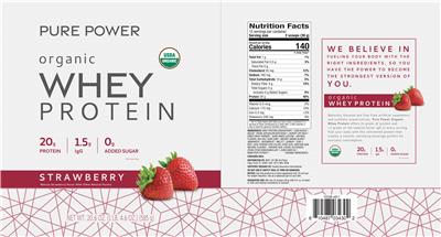 Organic Whey Protein Strawberry label