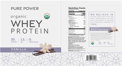 Organic Whey Protein Vanilla label