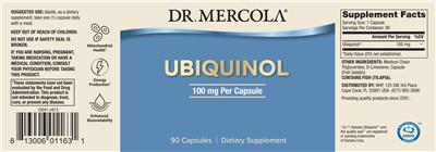 Ubiquinol 100 mg label