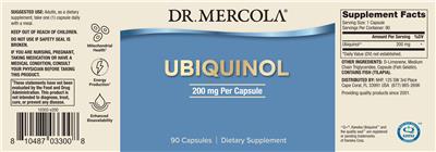 Ubiquinol 200 mg label