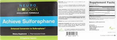 Achieve Sulforaphane label