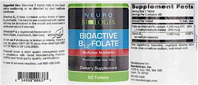 BioActive B12-Folate label