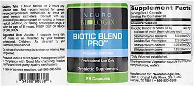 Biotic Blend PRO label