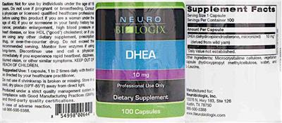 DHEA 10 mg label