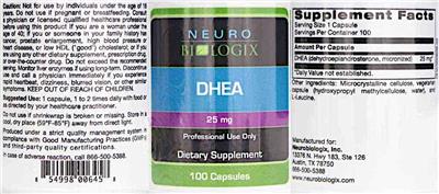 DHEA 25 mg label