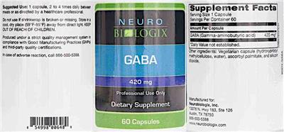 GABA 420 mg label