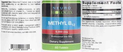 Methyl B12 5,000 mcg label