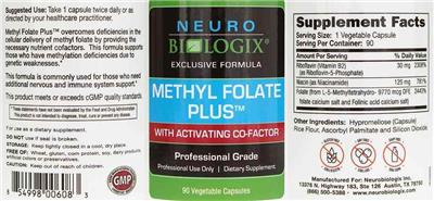 Methyl Folate Plus label