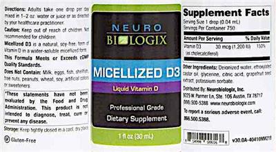 Micellized D3 Liquid Vitamin D label