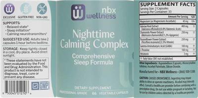 Nighttime Calming Complex label