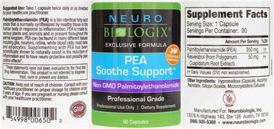 PEA Soothe Support label