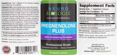 Pregnenolone Plus label