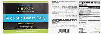 Probiotic Boost Daily 30 Billion CFU label