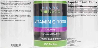 Vitamin C 1000 label